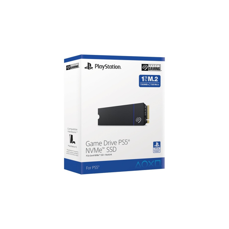 Seagate Game Drive PS5 NVMe SSD 1 TB(PCIe 4.0 x4, NVMe 1.4, M.2 2280 mit Kühlkörper)