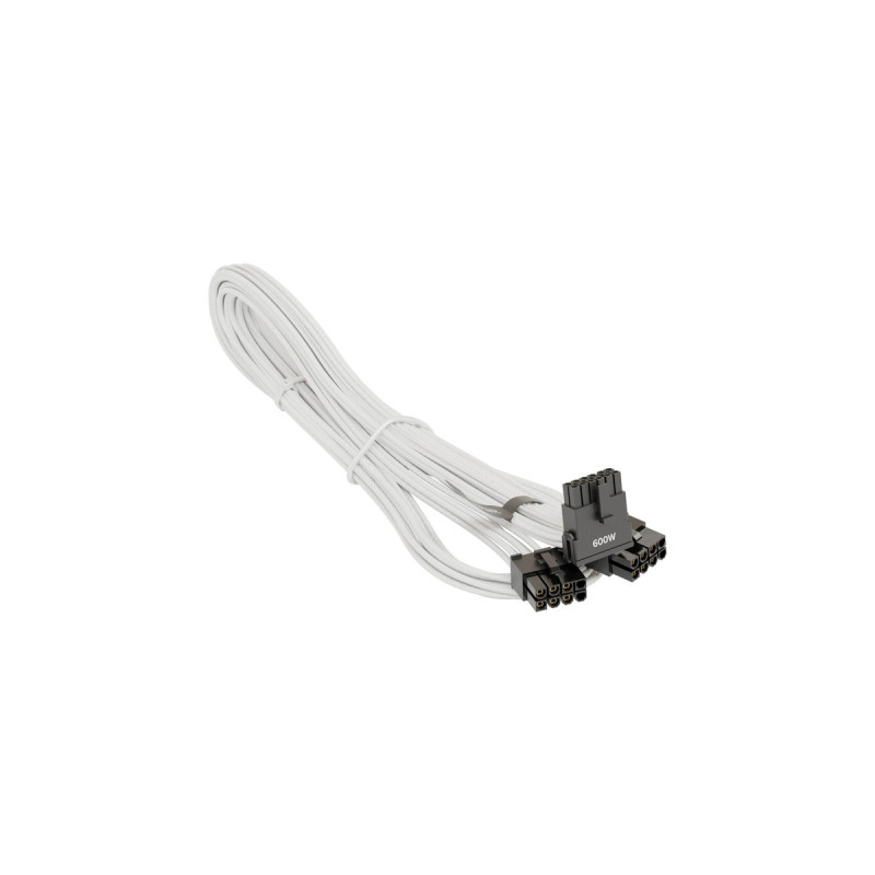 Seasonic 12VHPWR PCIe Adapter Kabel, 90° abgewinkelt(weiß, 75cm)
