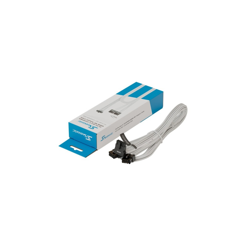 Seasonic 12VHPWR PCIe Adapter Kabel, 90° abgewinkelt(weiß, 75cm)