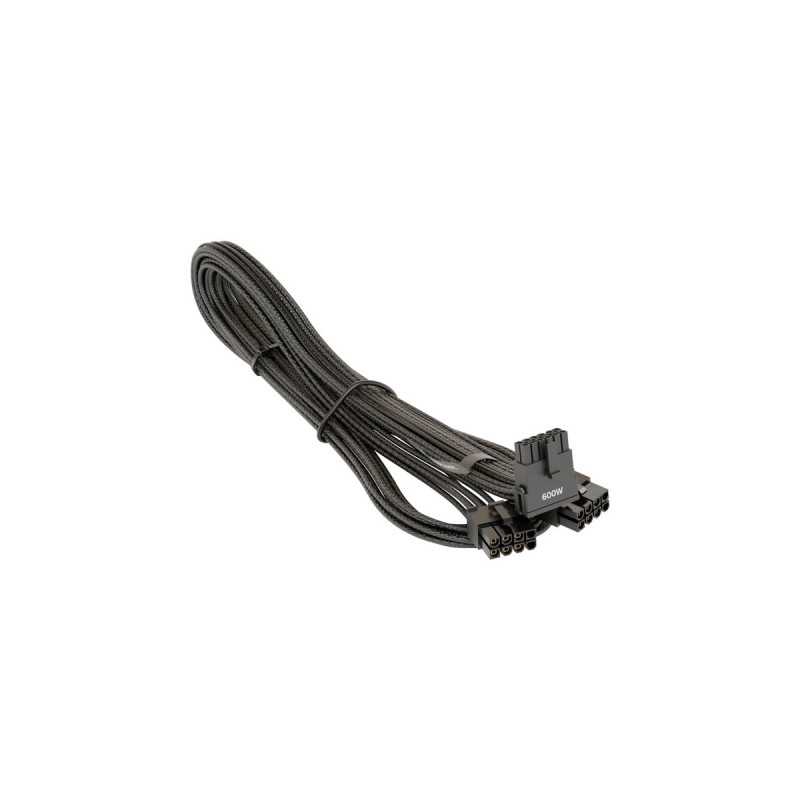 Seasonic 12VHPWR PCIe Adapter Kabel, 90° abgewinkelt(schwarz, 75cm)