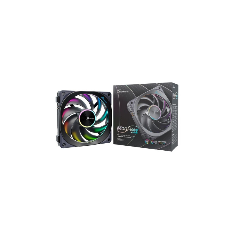 Seasonic MagFlow ARGB, Gehäuselüfter(schwarz, 1-Fan Kit)