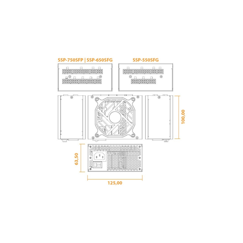 Seasonic SSP-750SFP 750W, PC-Netzteil(4x PCIe, Kabel-Management, 750 Watt)