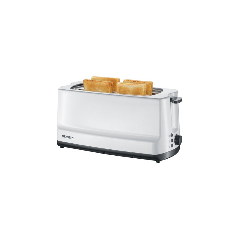 Severin Automatik-Langschlitztoaster AT 2234(weiß/grau, 1.400 Watt, für 4 Scheiben Toast)