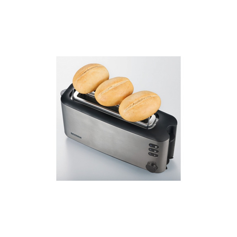 Severin Automatik-Langschlitztoaster AT 2515(silber, 1.000 Watt, für 2 Scheiben Toast)
