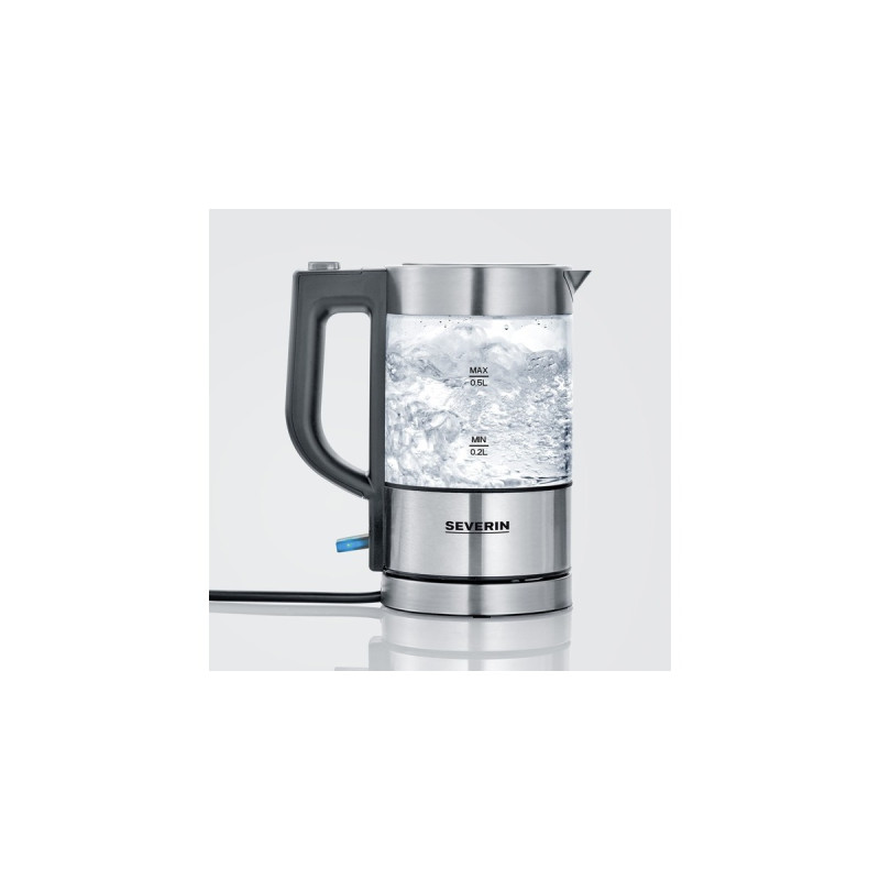 Severin Mini Glas-Wasserkocher WK 3472(edelstahl/schwarz, 0,5 Liter)