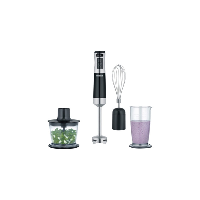 Severin SM 3772, Stabmixer(schwarz/edelstahl (gebürstet), mit Zubehör-Set)
