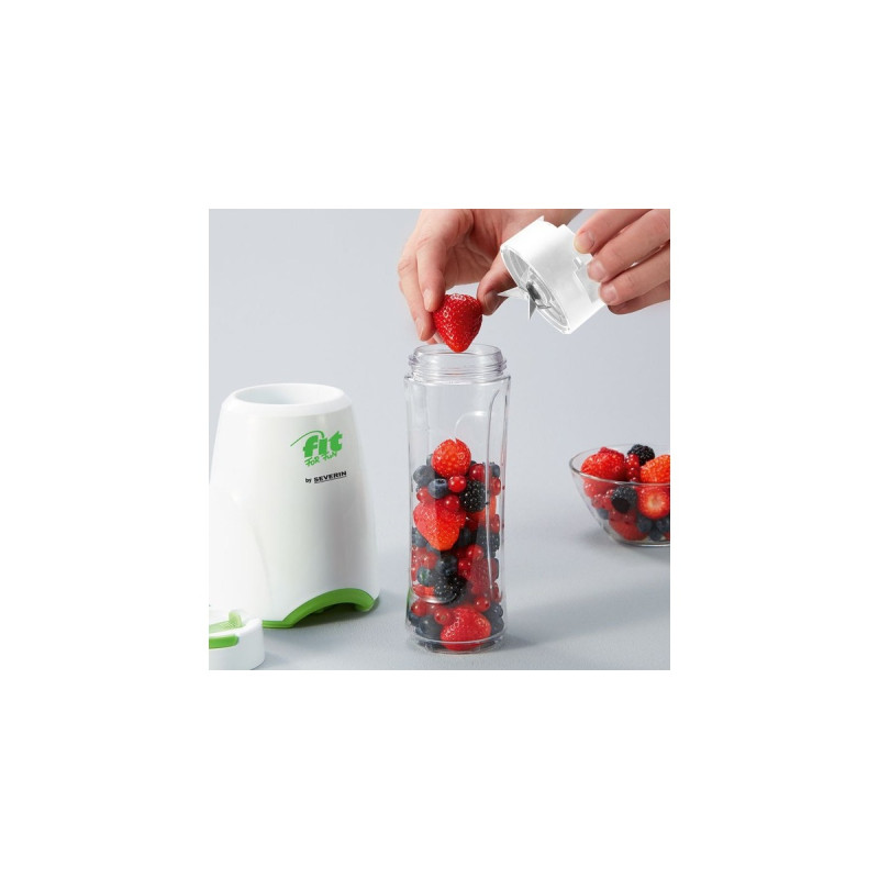 Severin Smoothie Mix & Go SM 3735 , Standmixer(weiß/grün)