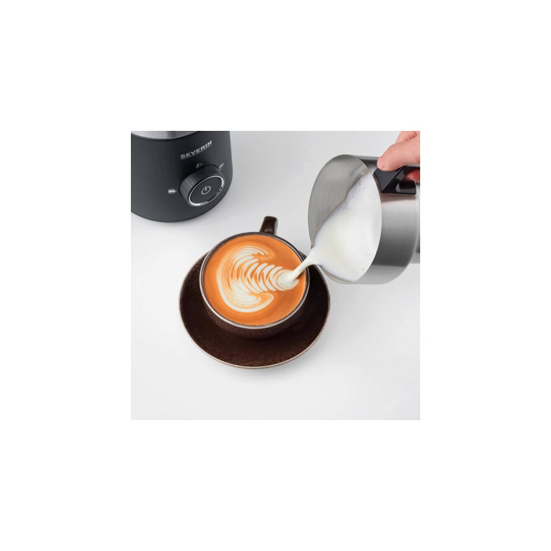 Severin Spuma 500, Milchaufschäumer(edelstahl (gebürstet)/schwarz)