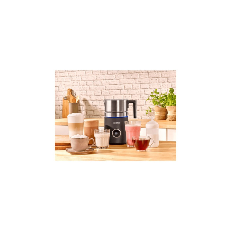 Severin Spuma 700 Plus, Milchaufschäumer(schwarz/edelstahl (gebürstet))