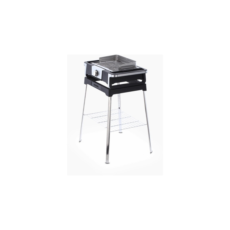 Severin eBBQ Elektrogrill SENOA BOOST S, mit Stand(schwarz/edelstahl, 3.000 Watt, mit BoostZone)