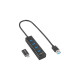 Sharkoon 4-Port USB 3.2 Gen 1 Aluminium Hub, USB-Hub(schwarz)
