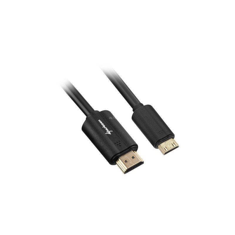 mini HDMI Stecker(schwarz, 2 Meter, HDMI 2.0 4K)