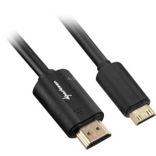 mini HDMI Stecker(schwarz, 3 Meter, HDMI 2.0 4K)
