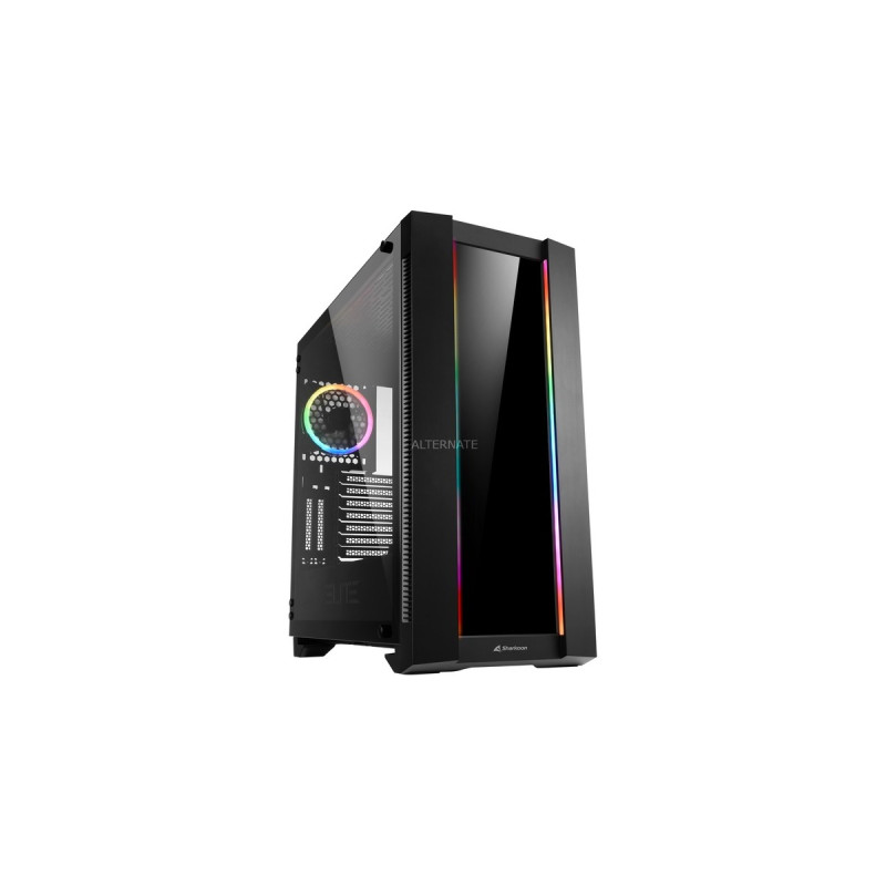 Sharkoon ELITE SHARK CA200G, Big-Tower-Gehäuse(schwarz, Tempered Glass)
