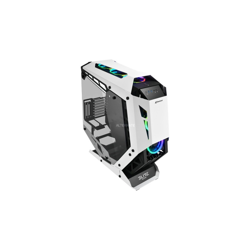 Sharkoon ELITE SHARK CA700, Tower-Gehäuse(schwarz/weiß, Seitenteil aus gehärtetem Glas)