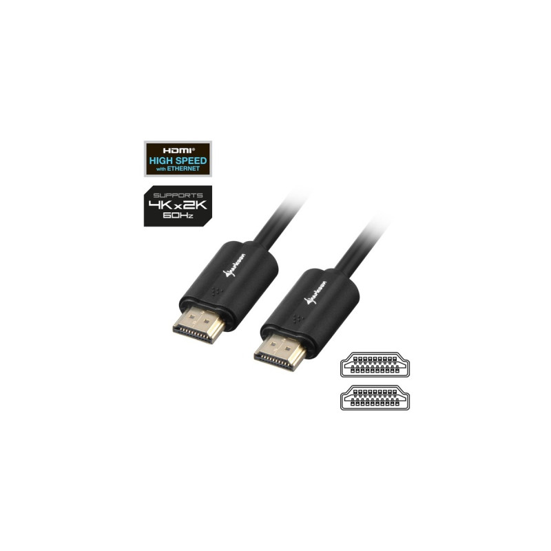 HDMI Stecker(schwarz, 5 Meter, HDMI 2.0 4K)