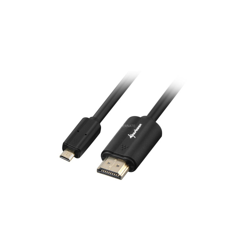 micro HDMI Stecker(schwarz, 1,5 Meter, HDMI 2.0 4K)