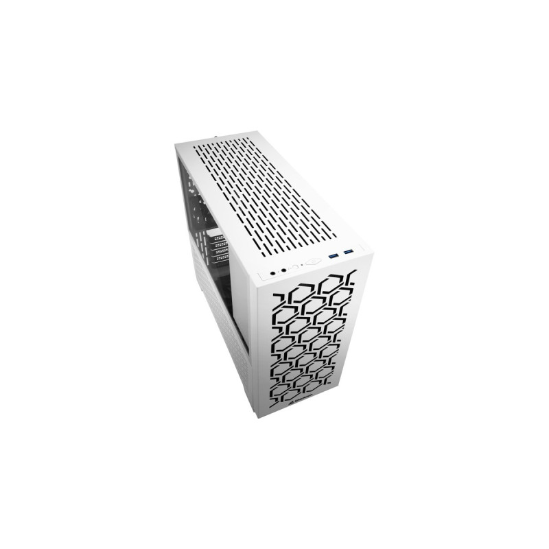 Sharkoon MS-Y1000, Tower-Gehäuse(weiß, Seitenteil aus gehärtetem Glas)