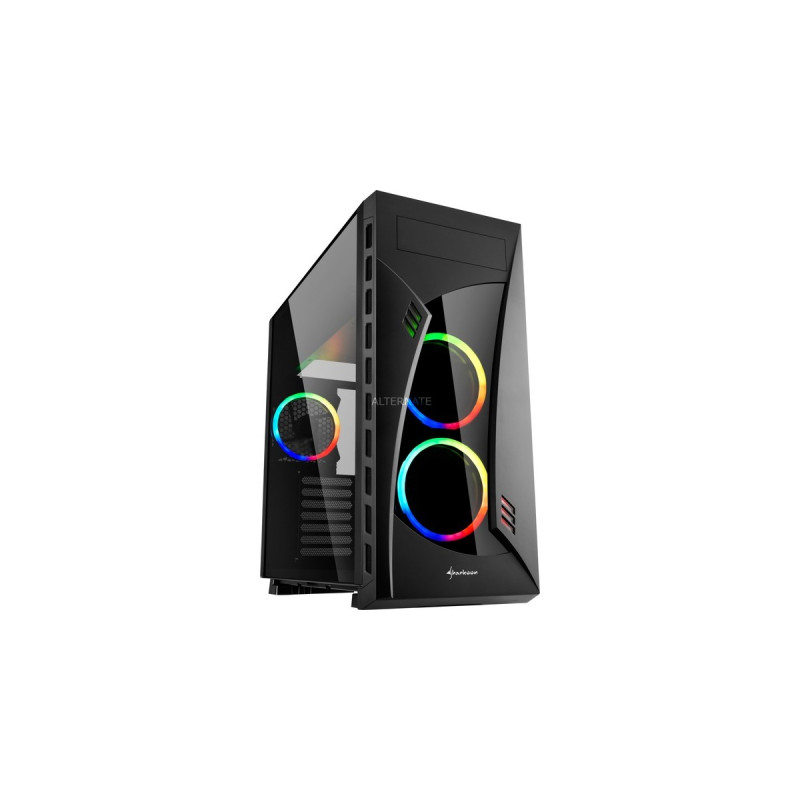Sharkoon NIGHT SHARK RGB, Tower-Gehäuse(schwarz, Window-Kit)