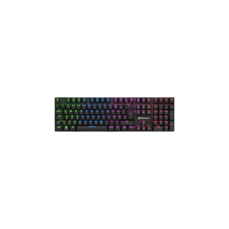 Sharkoon PureWriter RGB, Gaming-Tastatur(schwarz, DE-Layout, Kailh Choc Low Profile Red, Outlet)