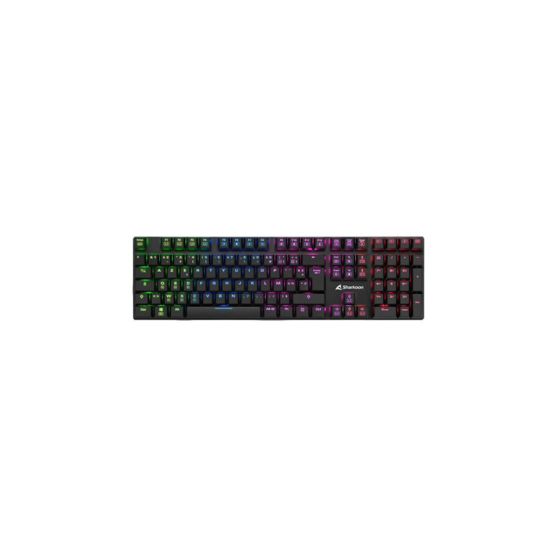 Sharkoon PureWriter RGB, Gaming-Tastatur(schwarz, FR-Layout, Kailh Choc Low Profile Red)