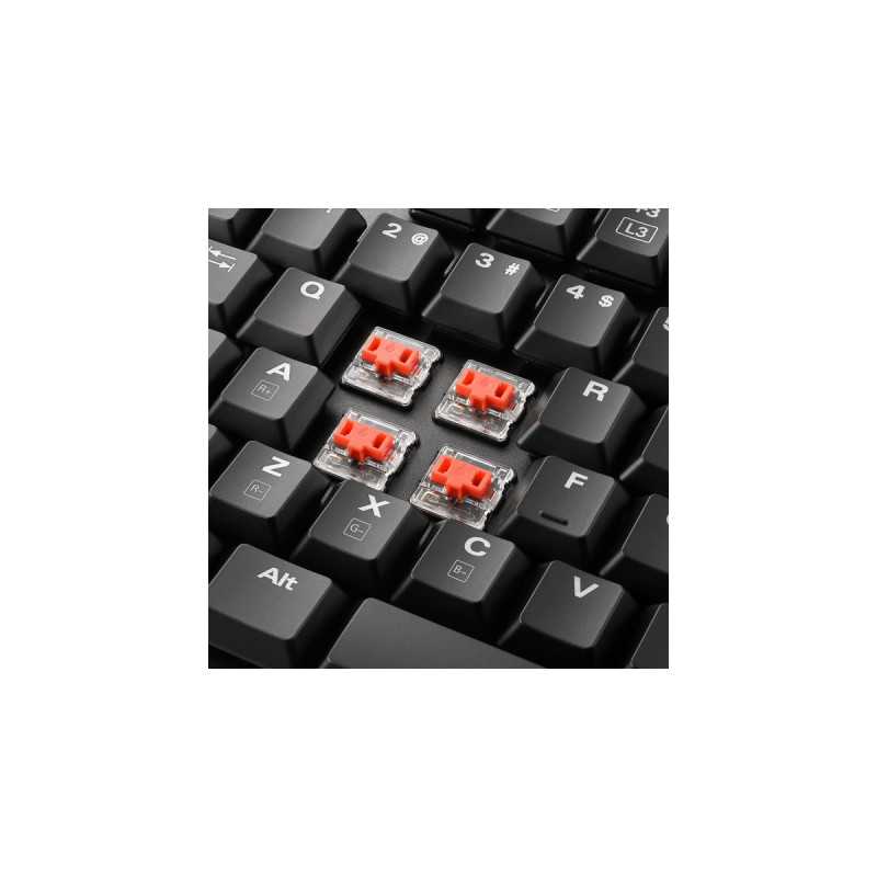 Sharkoon PureWriter RGB, Gaming-Tastatur(schwarz, FR-Layout, Kailh Choc Low Profile Red)