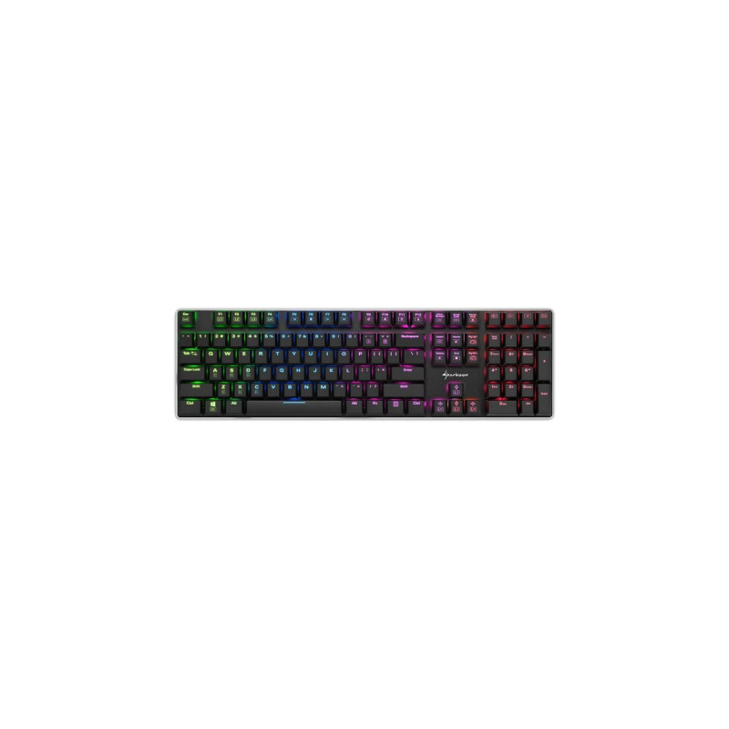 Sharkoon PureWriter RGB, Gaming-Tastatur(schwarz, FR-Layout, Kailh Choc Low Profile Blue, Outlet)