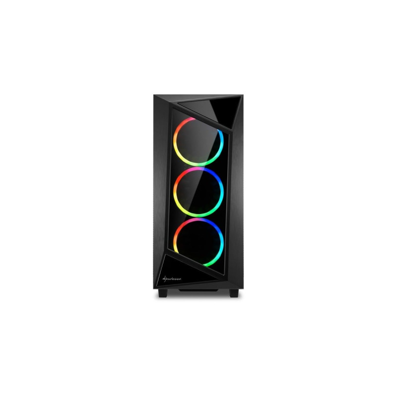 Sharkoon REV200, Tower-Gehäuse(schwarz, gehärtetes Glas, Outlet)