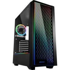 Sharkoon RGB LIT 200, Tower-Gehäuse(schwarz, Front und Seitenteil aus gehärtetem Glas)