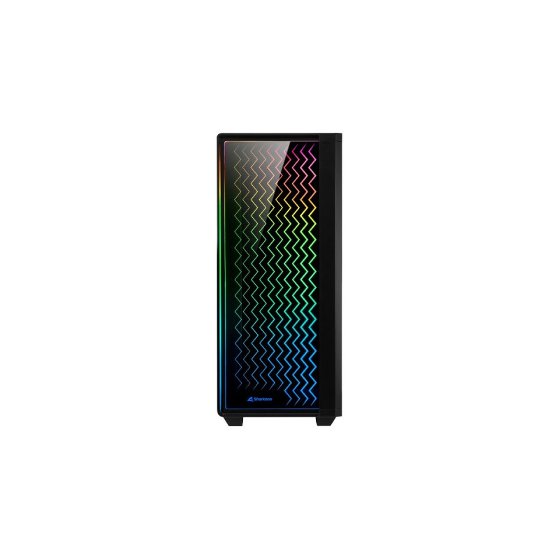 Sharkoon RGB LIT 200, Tower-Gehäuse(schwarz, Front und Seitenteil aus gehärtetem Glas)