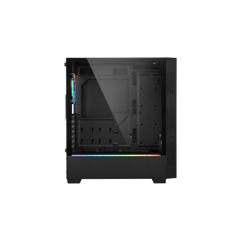 Sharkoon RGB LIT 200, Tower-Gehäuse(schwarz, Front und Seitenteil aus gehärtetem Glas)