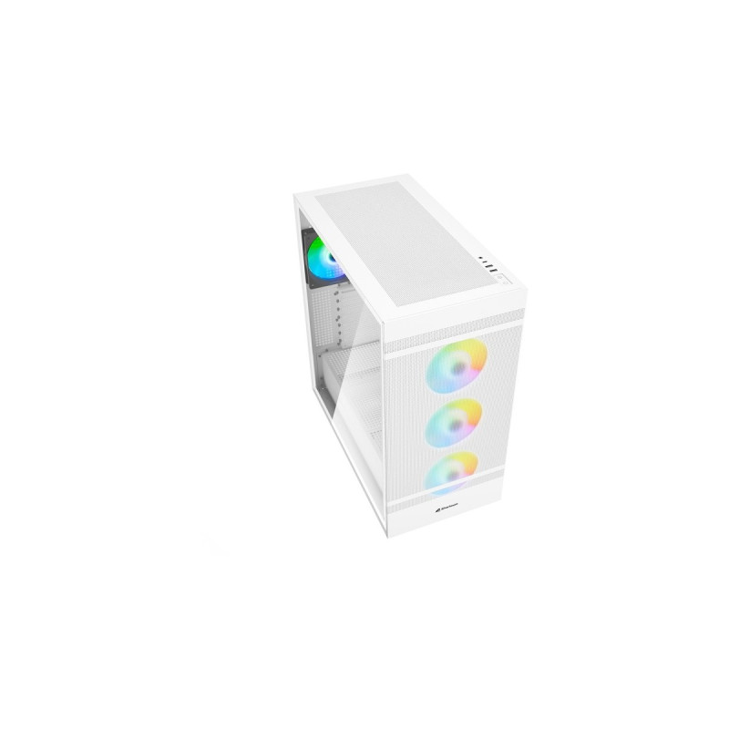 Sharkoon Rebel C50 RGB, Tower-Gehäuse(weiß, Gehärtetes Glas)