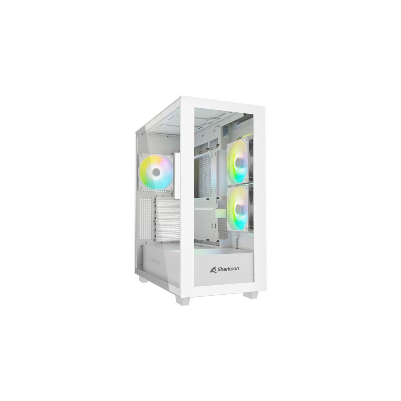 Sharkoon Rebel C60 RGB , Tower-Gehäuse(weiß, Tempered Glass)