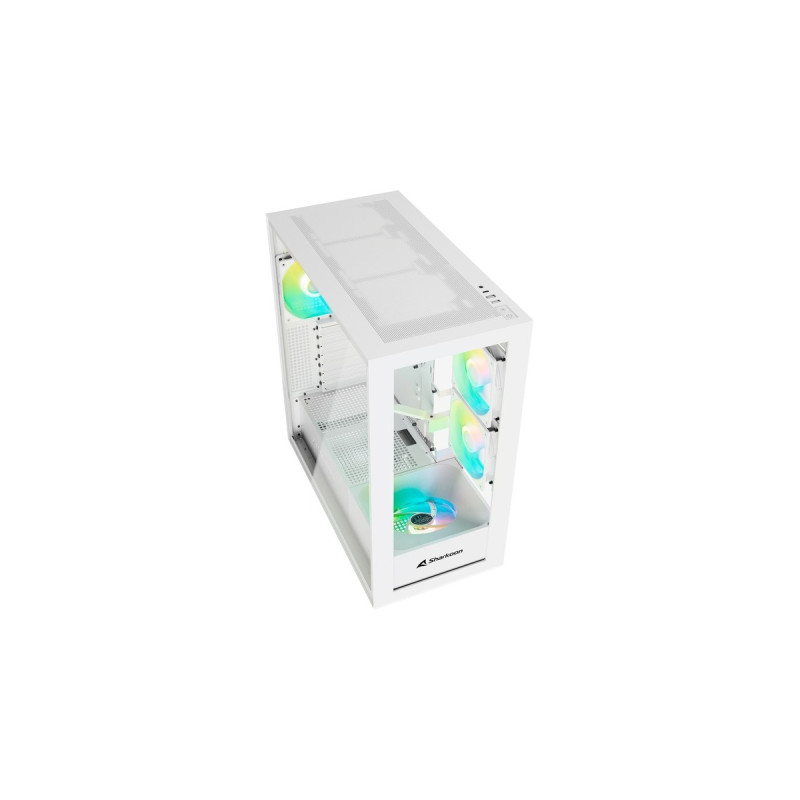 Sharkoon Rebel C60 RGB , Tower-Gehäuse(weiß, Tempered Glass)