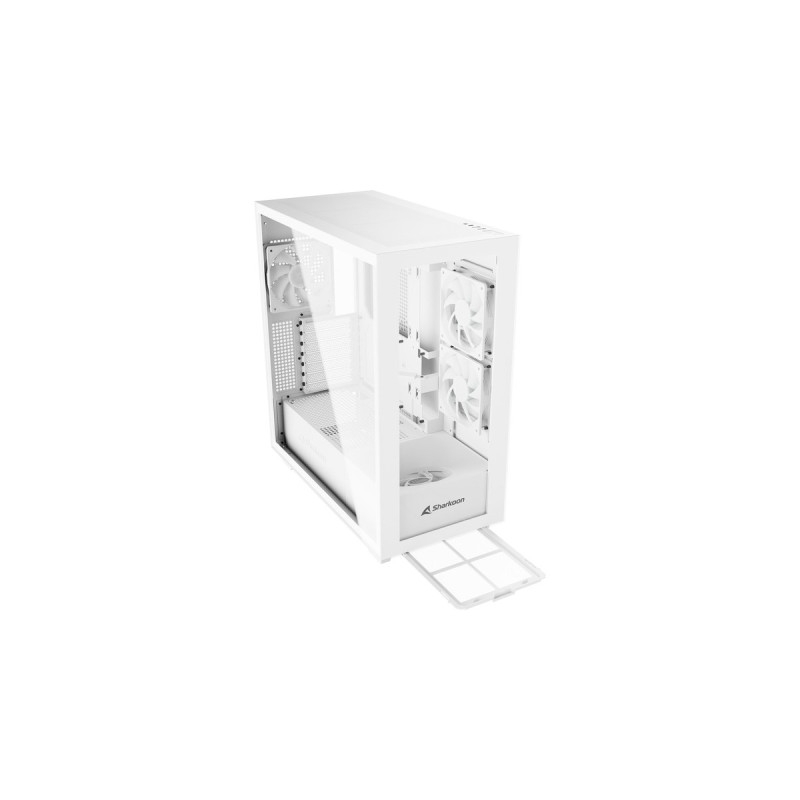 Sharkoon Rebel C60 RGB , Tower-Gehäuse(weiß, Tempered Glass)