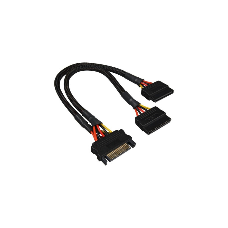 Sharkoon SATA Y-Stromkabel, Y-Kabel(schwarz, 20cm)