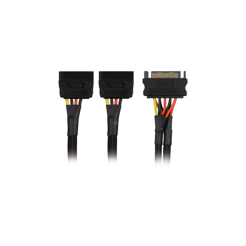 Sharkoon SATA Y-Stromkabel, Y-Kabel(schwarz, 20cm)