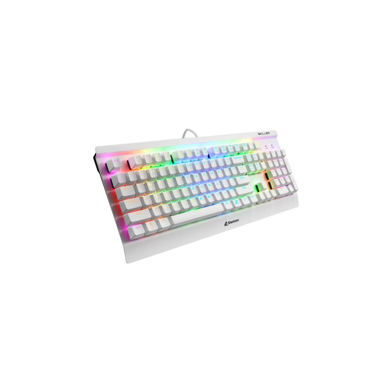 Sharkoon SKILLER SGK3 White, Gaming-Tastatur(weiß, US-Layout, Kailh Brown)