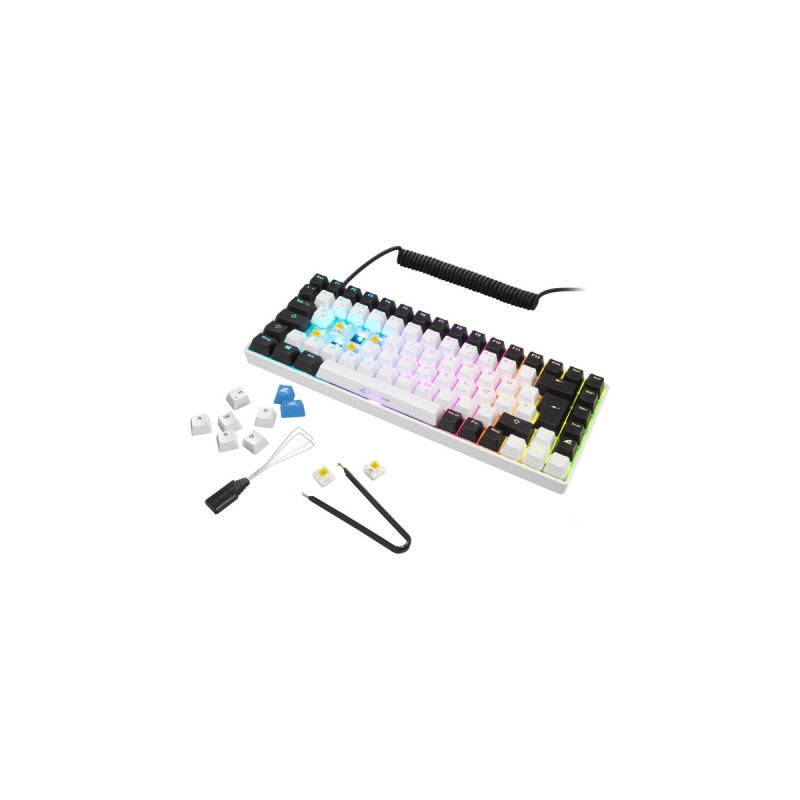 Sharkoon SKILLER SGK50 S3, Gaming-Tastatur(weiß, IT-Layout, Gateron Yellow)