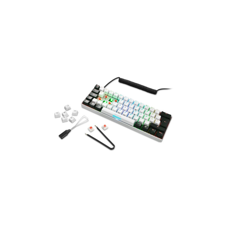 Sharkoon SKILLER SGK50 S4, Gaming-Tastatur(weiß/schwarz, US-Layout, Kailh Blue)