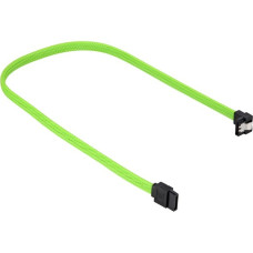 Sharkoon Sata III Kabel 90° sleeve(grün, 45cm)