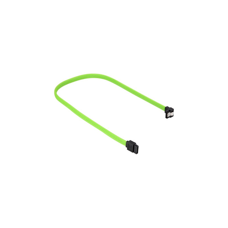 Sharkoon Sata III Kabel 90° sleeve(grün, 45cm)