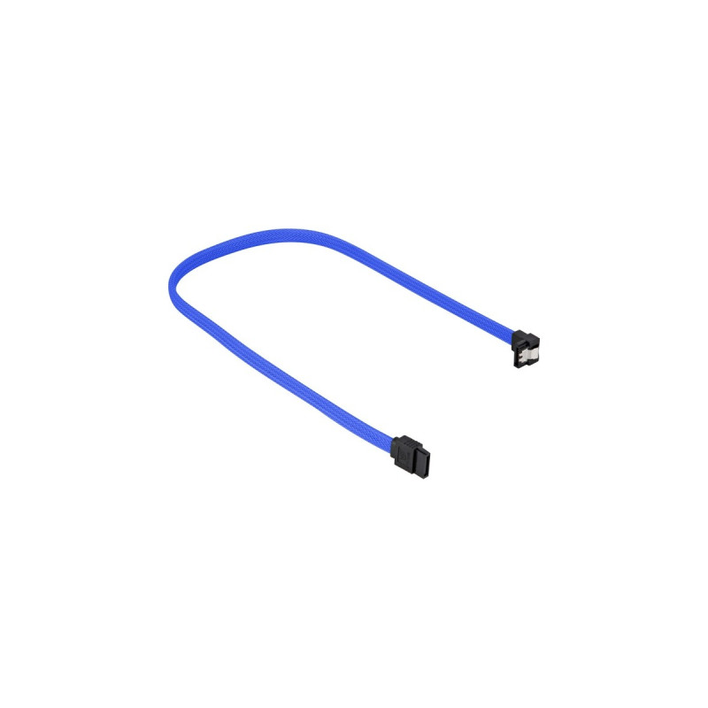 Sharkoon Sata III Kabel 90° sleeve(blau, 45 cm)