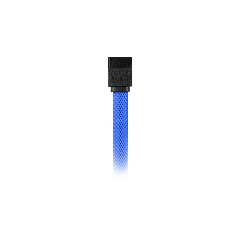 Sharkoon Sata III Kabel 90° sleeve(blau, 45 cm)
