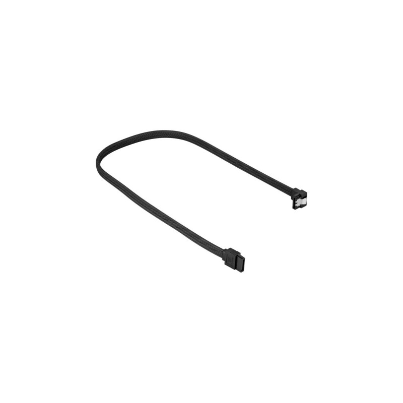 Sharkoon Sata III Kabel 90° sleeve(schwarz, 60 cm)