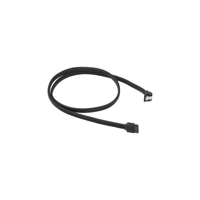 Sharkoon Sata III Kabel 90° sleeve(schwarz, 100 cm)