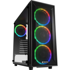 Sharkoon TG4M RGB, Tower-Gehäuse(schwarz, Seitenteil aus gehärtetem Glas)