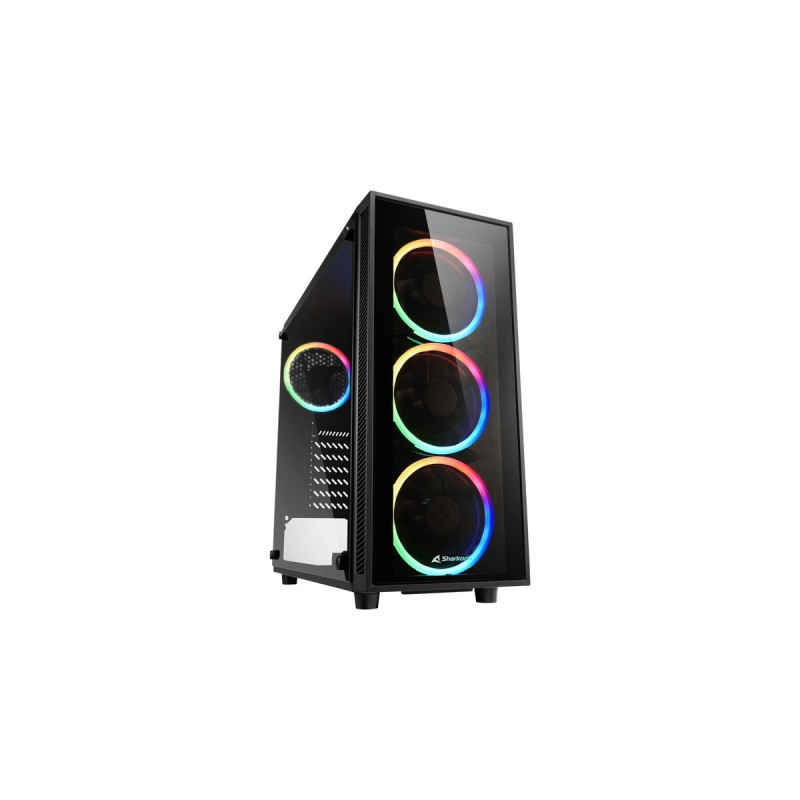 Sharkoon TG4 RGB, Tower-Gehäuse(schwarz, gehärtetes Glas)