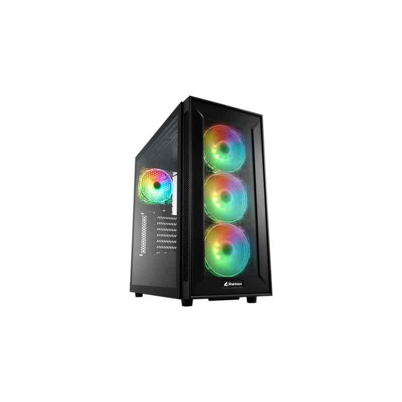 Sharkoon TG6M RGB, Tower-Gehäuse(schwarz, Seitenteil aus gehärtetem Glas)