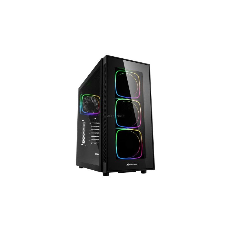 Sharkoon TG6 RGB, Tower-Gehäuse(schwarz, Front und Seitenteil aus gehärtetem Glas, Outlet)